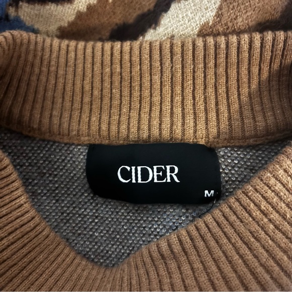 Cider Camouflage Striped Button Knit Sweater - Picture 4 of 4